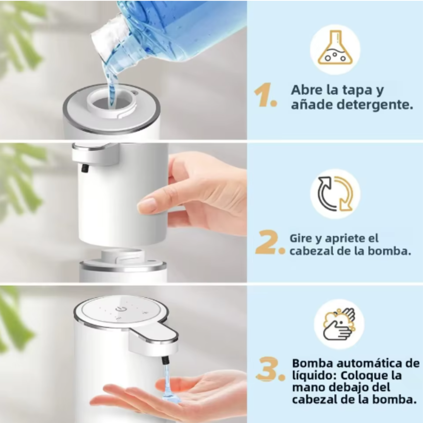 Dispensador automático de jabón en espuma